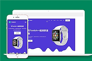 宽屏蓝色电话手表软件公司网站模板