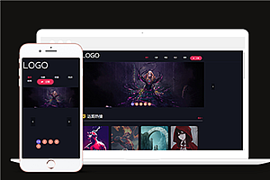 黑色深邃电影资讯视频播放网站模板