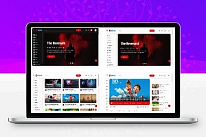 社交媒体电影视频HTML5模板